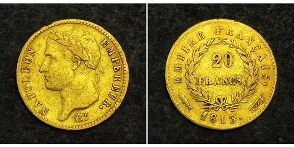 20 Франк Перша Французька імперія (1804-1814) Золото Наполеон I Бонапарт(1769 - 1821)