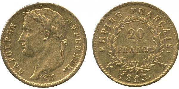 20 Франк Перша Французька імперія (1804-1814) Золото Наполеон I Бонапарт(1769 - 1821)