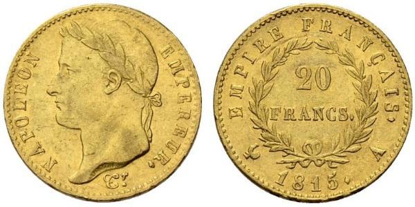 20 Франк Перша Французька імперія (1804-1814) Золото Наполеон I Бонапарт(1769 - 1821)