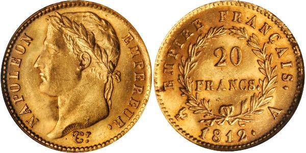 20 Франк Перша Французька імперія (1804-1814) Золото Наполеон I Бонапарт(1769 - 1821)
