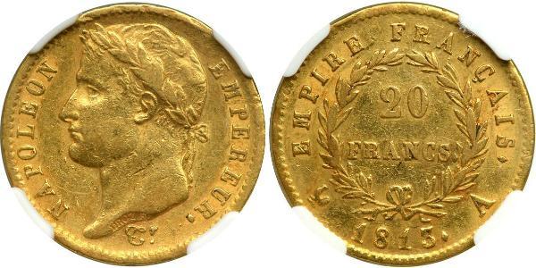 20 Франк Перша Французька імперія (1804-1814) Золото Наполеон I Бонапарт(1769 - 1821)