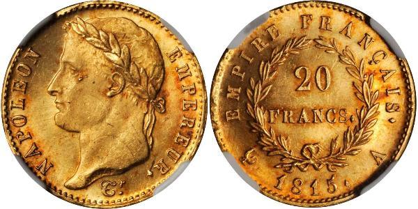 20 Франк Перша Французька імперія (1804-1814) Золото Наполеон I Бонапарт(1769 - 1821)