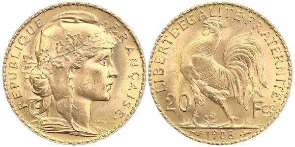 20 Франк Третя французька республіка (1870-1940)  Золото 