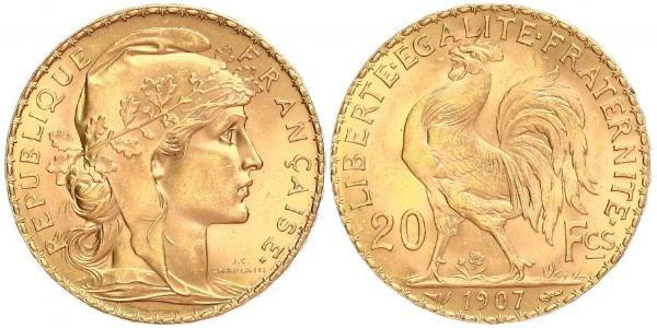 20 Франк Третя французька республіка (1870-1940)  Золото 