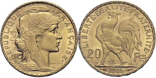 20 Франк Третя французька республіка (1870-1940)  Золото 