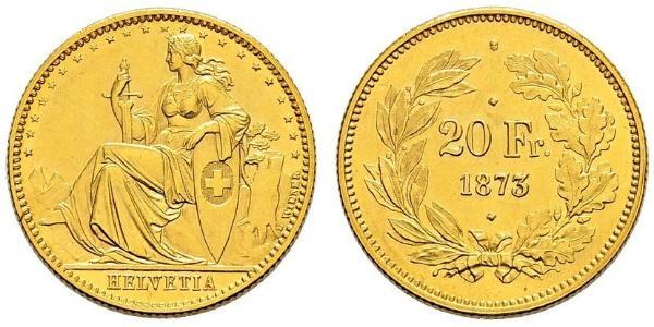 20 Франк Швейцария Золото 