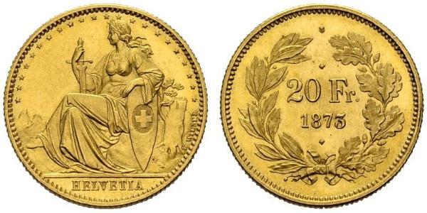 20 Франк Швейцарія Золото 