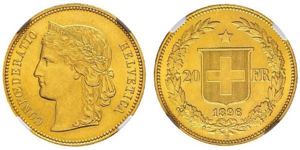 20 Франк Швейцарія Золото 