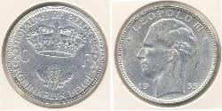20 Франк Бельгия Серебро Леопольд III (король Бельгии)