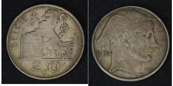 20 Франк Бельгия Серебро Леопольд III (король Бельгии)