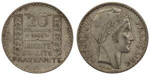 20 Франк Третя французька республіка (1870-1940)  Срібло 