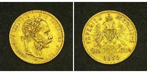 20 Франк / 8 Флорін Австро-Угорщина (1867-1918) Золото Франц Иосиф I (1830 - 1916)