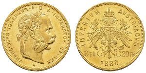 20 Франк / 8 Флорін Австро-Угорщина (1867-1918) Золото Франц Иосиф I (1830 - 1916)