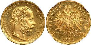 20 Франк / 8 Флорін Австро-Угорщина (1867-1918) Золото Франц Иосиф I (1830 - 1916)