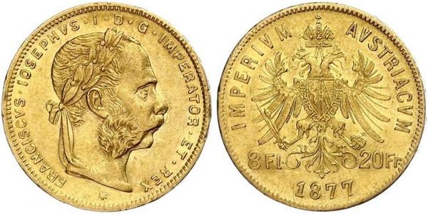 20 Франк / 8 Флорін Австро-Угорщина (1867-1918) Золото Франц Иосиф I (1830 - 1916)