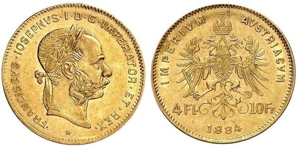 20 Франк / 8 Флорін Австро-Угорщина (1867-1918) Золото Франц Иосиф I (1830 - 1916)
