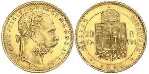 20 Франк / 8 Форинт Австро-Венгрия (1867-1918) Золото Франц Иосиф I (1830 - 1916)