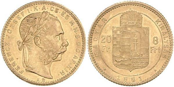 20 Франк / 8 Форінт Австро-Угорщина (1867-1918) Золото Франц Иосиф I (1830 - 1916)