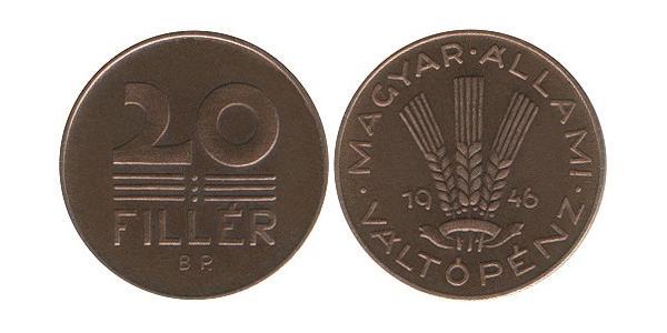 20 Філер Угорщина (1989 - ) Бронза/Алюміній 
