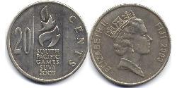 20 Цент Фіджі  Єлизавета II (1926-2022)