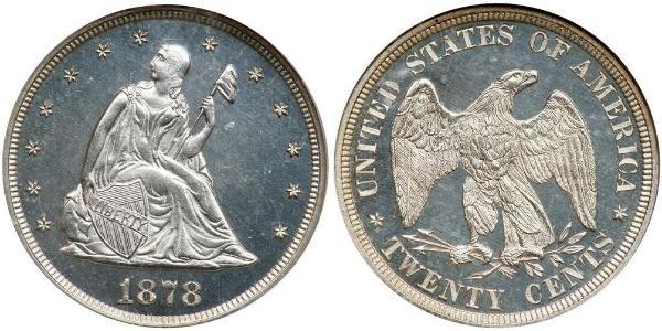 20 Цент США (1776 - ) Мідь/Срібло 