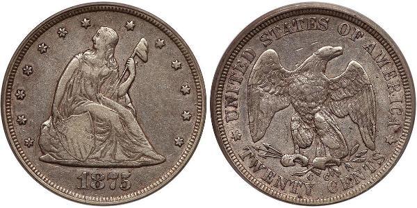20 Цент США (1776 - ) Мідь/Срібло 