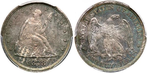 20 Цент США (1776 - ) Мідь/Срібло 
