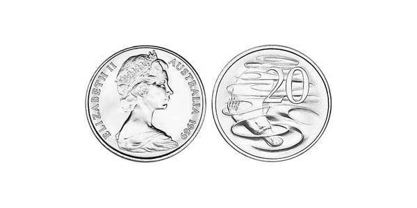 20 Цент Австралия (1939 - ) Никель/Медь Елизавета II (1926-2022)