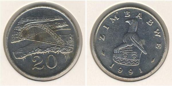 20 Цент Зимбабве (1980 - ) Никель/Медь 