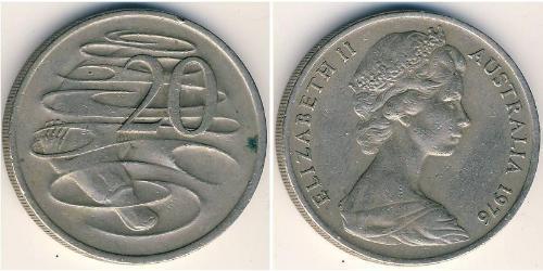 20 Цент Австралія (1939 - ) Нікель/Мідь Єлизавета II (1926-2022)