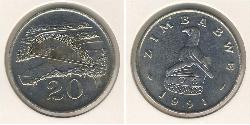 20 Цент Зимбабве (1980 - ) Нікель/Мідь 