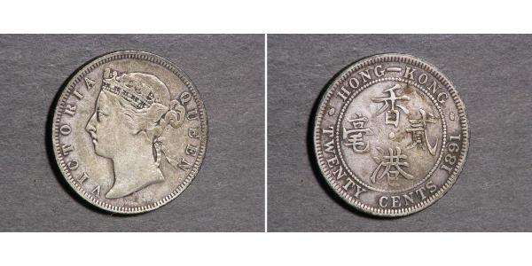 20 Цент Гонконг Серебро Виктория (1819 - 1901)