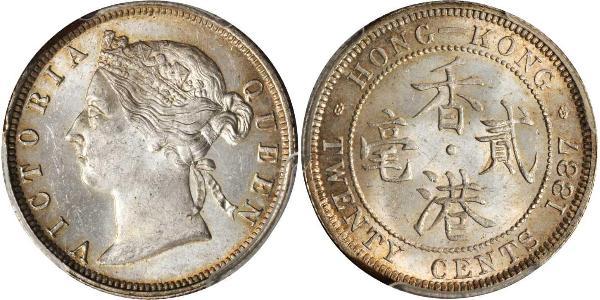 20 Цент Гонконг Серебро Виктория (1819 - 1901)