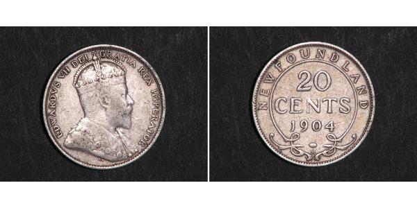 20 Цент Канада Серебро Эдуард VII (1841-1910)