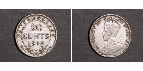 20 Цент Ньюфаундленд и Лабрадор Серебро Георг V (1865-1936)