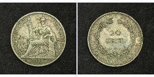 20 Цент Французский Индокитай (1887-1954) Серебро 