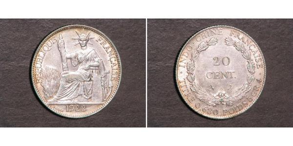 20 Цент Французский Индокитай (1887-1954) Серебро 