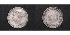 20 Цент Стрейтс-Сетлментс (1826 - 1946) Срібло Вікторія (1819 - 1901)