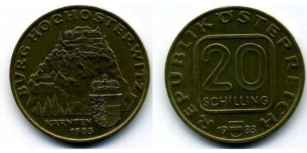 20 Шиллинг Австрийская Республика(1955 - ) Алюминий/Никель/Медь 