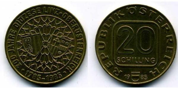 20 Шиллинг Австрийская Республика(1955 - ) Алюминий/Никель/Медь 