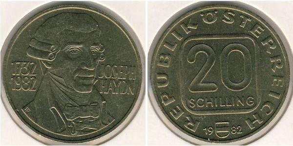 20 Шилінг Австрійська Республіка (1955 - ) Алюміній 
