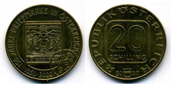 20 Шилінг Австрійська Республіка (1955 - ) Нікель/Мідь/Алюміній 