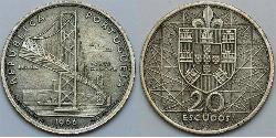 20 Эскудо Вторая Португальская республика (1933 - 1974) Серебро 