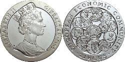 21 Ecu Gibraltar Argent Elizabeth II (1926-2022)