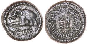 24 Stiver Sri Lanka/Ceylon Silver 