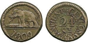 24 Stiver Sri Lanka/Ceylon 銀 