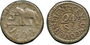 24 Stiver Sri Lanka/Ceylon 銀 