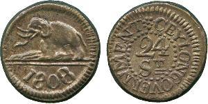 24 Stiver Sri Lanka/Ceylon 銀 