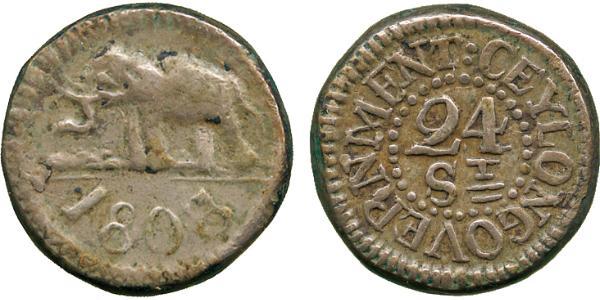 24 Stiver Sri Lanka/Ceylon 銀 