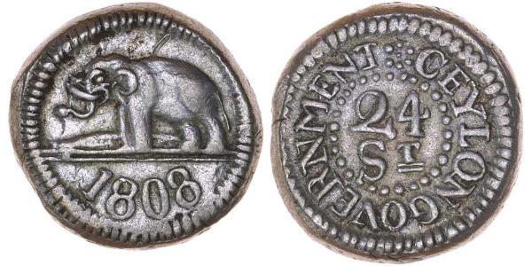 24 Stiver Sri Lanka/Ceylon 銀 